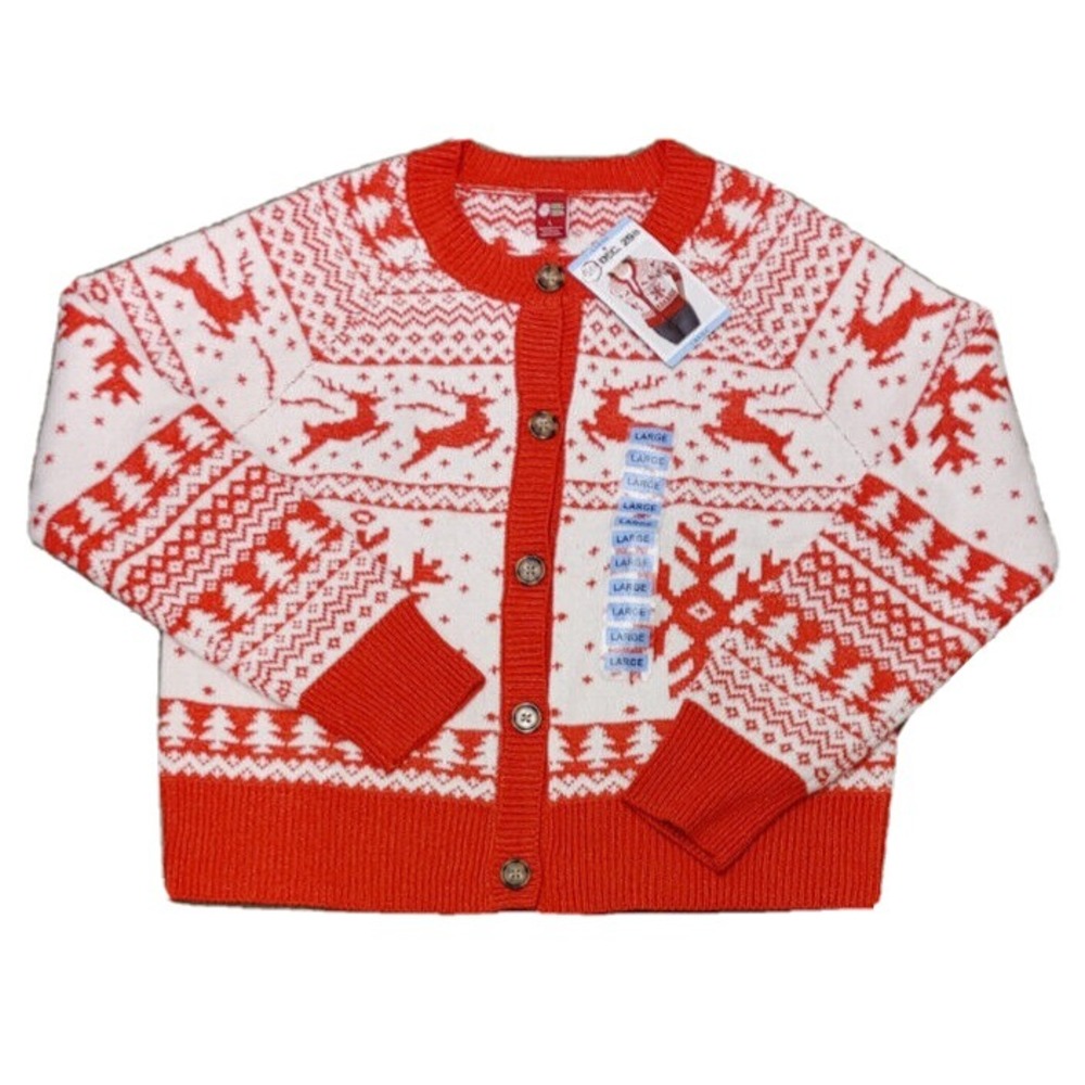 NWT Dec.‎ 25th Women's Red/White Button Cardigan XXL